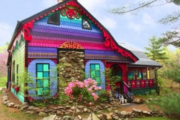 Дом, выкрашенный во все цвета радуги